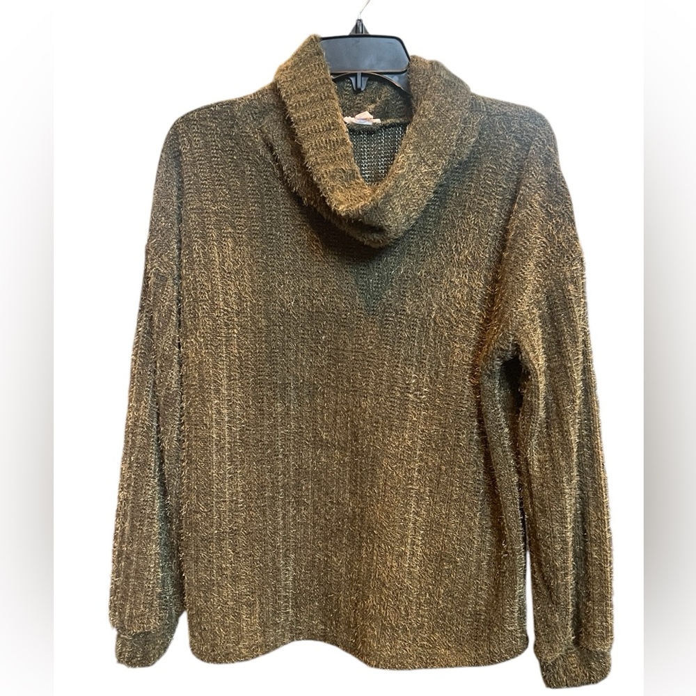 Green fuzzy sweater